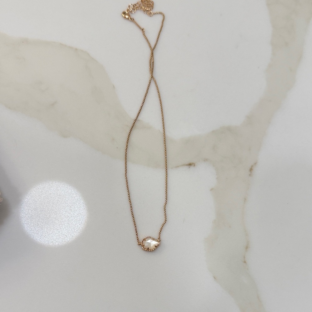 Kendra Scott necklace with white stone